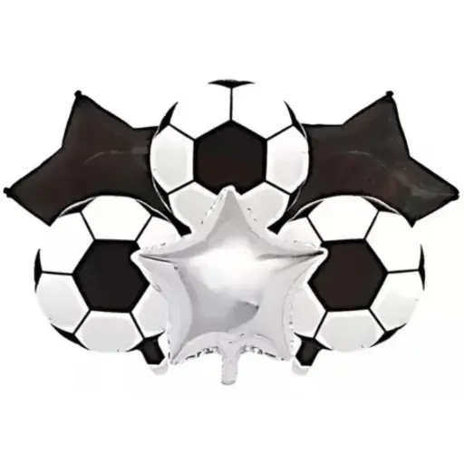Set de globos pelota de futbol con helio